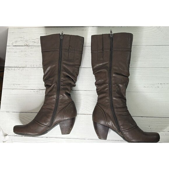 Bare Traps Trudy Brown Faux Leather Zipper Riding Boots Size 7M - Picture 10 of 15
